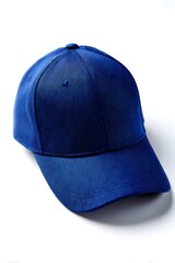 blue baseball cap isolated on gray background