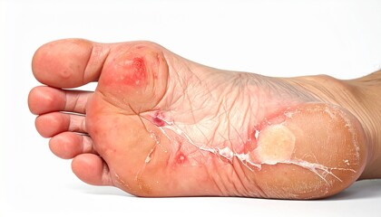 Irritated Skin Condition Foot with Blisters and Peeling Skin