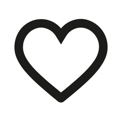 Simple heart like silhouette vector clean romantic love symbol design art on white background