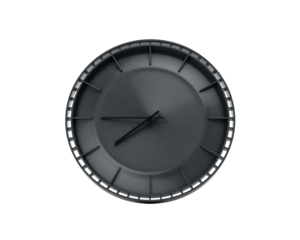 A Modern Charcoal Black Wall Clock 07 45 Seven Forty Five 7 45 For Modern Interiors 3D Illustration