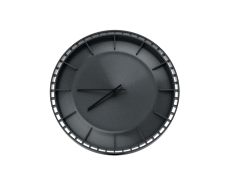 A Modern Charcoal Black Wall Clock 07 45 Seven Forty Five 7 45 For Modern Interiors 3D Illustration