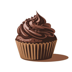 Cupcake chocolate swirl frosting dessert sweet treat
