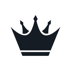 Minimal crown royal symbol silhouette vector simple monarchy elegant art on white background