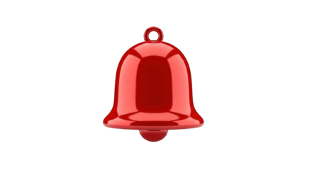 Shiny red notification bell icon isolated YouTube on a white background.