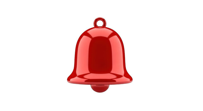 Shiny red notification bell icon isolated YouTube on a white background.