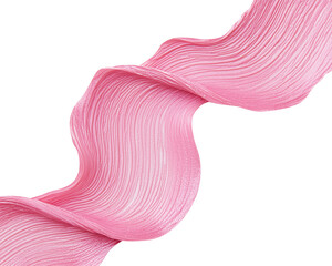 Pink cosmetic texture strip for design. Isolated element with clear even edge on transparent background