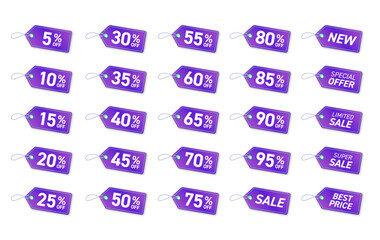 サイバーなセールタグ・割引アイコンセット（25種類・リアルデザイン）