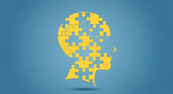 Abstract Concept of Mind and Problem solving with Puzzle Head