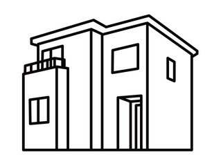戸建て住宅の簡略図②_線画