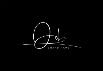 OD letter beauty cursive handwriting logo. vector logo| abstract logo| minimalist logo| brand identity| calligraphy design.