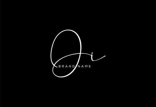 OI letter beauty cursive handwriting logo. vector logo| abstract logo| minimalist logo| brand identity| calligraphy design.