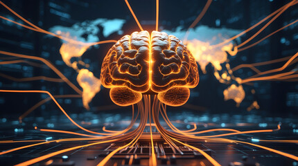 Experience the dynamic fusion of artificial intelligence and global connectivity with a glowing neural network symbolizing innovation and boundless possibilities for a digital future.