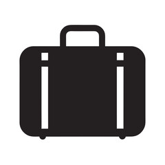 Simple suitcase travel luggage silhouette icon clean vector design for packing and travel adventure illustration