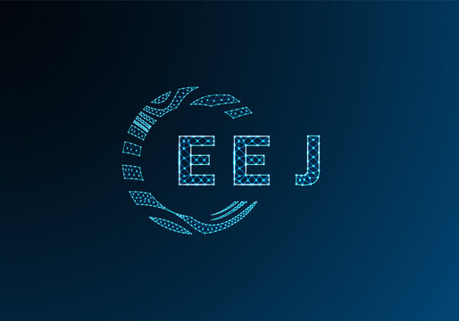 EEJ low poly letter logo vector design. EEJ lower poly logo design. EEJ unique low poly logo design.