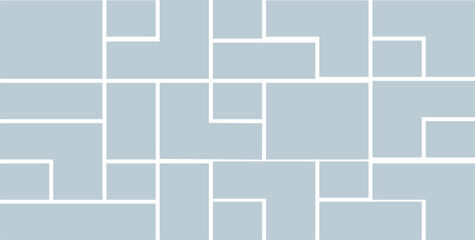 Light Blue Interlocking Tile Pattern , Abstract Geometric Grid Design