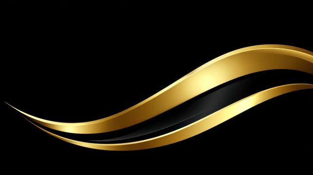 Abstract gold and black wave design flowing diagonally on a dark, contrasting background