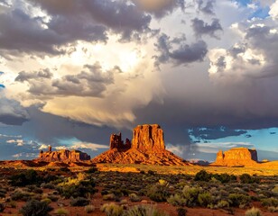 Monument Valley Sunset Dramatic Cloudscape