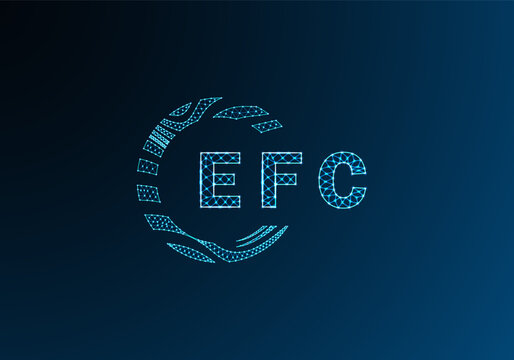 EFC low poly letter logo vector design. EFC lower poly logo design. EFC unique low poly logo design.
