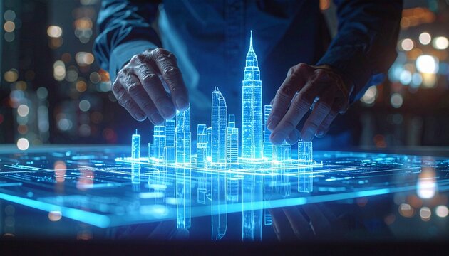 capturing the essence of innovation, connected city planning, and the harmonious blend of technologyen