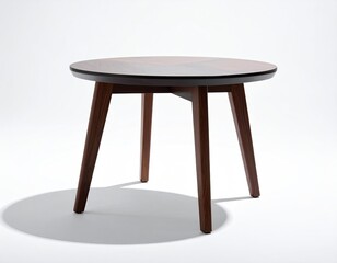 Round wooden coffee table, dark top