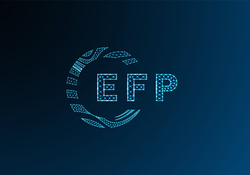 EFP low poly letter logo vector design. EFP lower poly logo design. EFP unique low poly logo design.