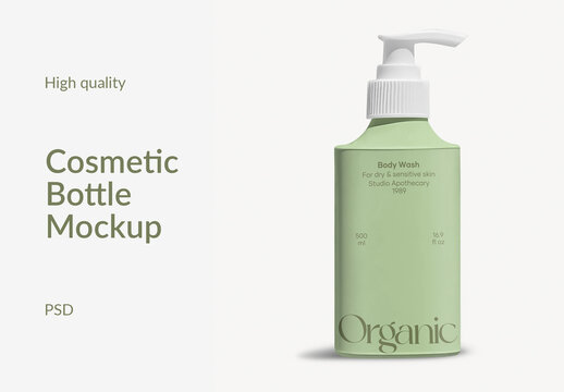 Elegant Cosmetic Bottle Mockup PSD