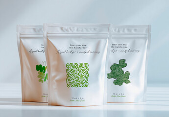 Elegant Matcha Packaging Mockup PSD