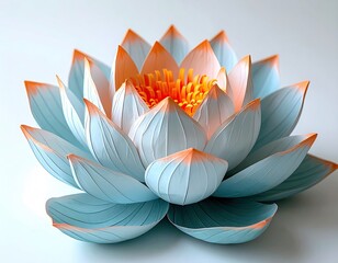 Light blue lotus flower, vibrant center