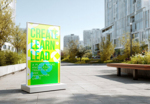 Innovative Urban Educational Billboard Mockup PSD
