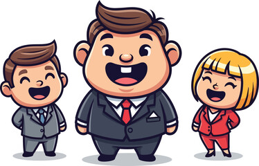 Fototapeta premium smiling team success business characters radiate collective joy and opportunity, isolated on transparent background