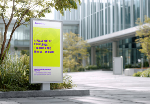 Modern Campus Outdoor Advertising Mockup