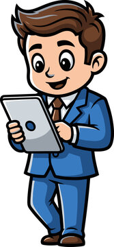 savvy professional explores digital solutions, creating value with mobile technology insights, isolated on transparent background