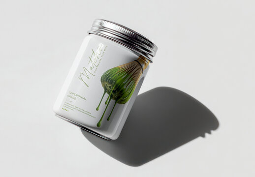 Premium Matcha Tea Packaging Mockup PSD
