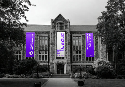 University Admissions Banners Mockup Displayed Prominently PSD
