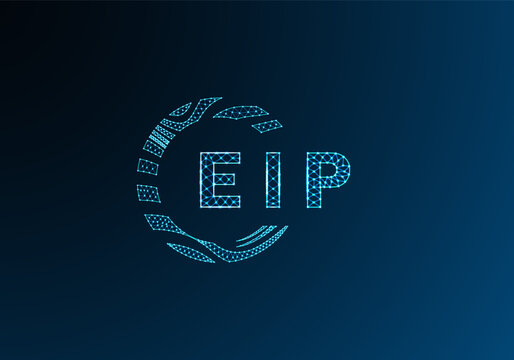 EIP low poly letter logo vector design. EIP lower poly logo design. EIP unique low poly logo design.