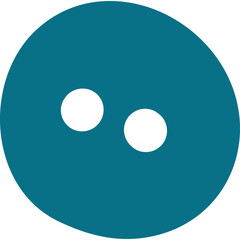 Teal Blue Circular Icon With Two White Circles Inside And Horizontal Lines On Sides Isolated On White Background