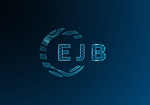 EJB low poly letter logo vector design. EJB lower poly logo design. EJB unique low poly logo design.