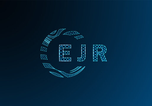 EJR low poly letter logo vector design. EJR lower poly logo design. EJR unique low poly logo design.