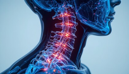 Explore the spine's intricate network with this vibrant, dynamic anatomy visualization highlighting spinal structures and neural connections for medical study