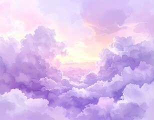 Pastel cloudscape, soft sunset hues