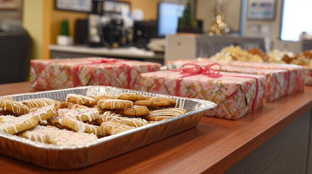 Variety of cookies on a decorative plate