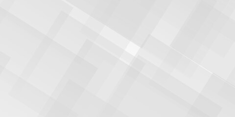 Abstract tech gradient white, gray creative triangle geometric technology space rectangle randomly arranged white line background. minimal paper web overlap presentation design.	