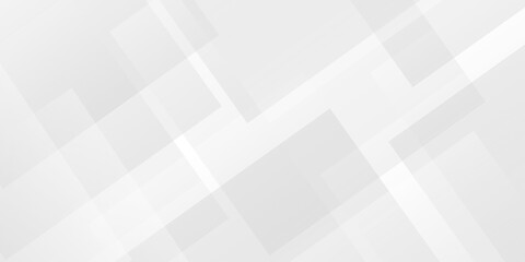 Abstract tech gradient white, gray creative triangle geometric technology space rectangle randomly arranged white line background. minimal paper web overlap presentation design.	