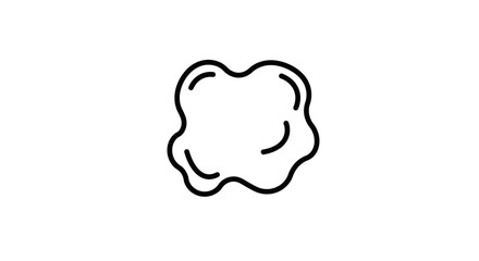 Abstract amoeba shape outline on white background minimalist design for biology concept