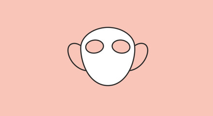 Abstract line art illustration of a minimalist face mask concept design