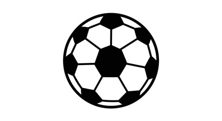 Black and white soccer ball illustration for sports and game concepts