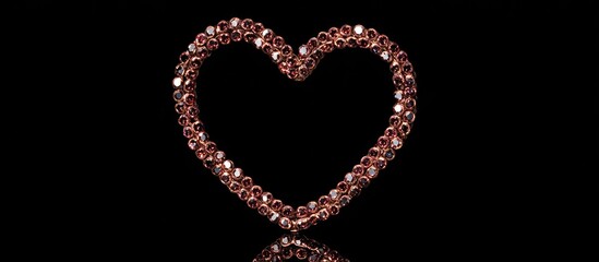Rose-gold heart shaped gem adornment