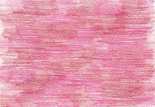 Hand drawn abstract texture with different pink shades colored pencil strokes. Horizontal strokes. Seamless background for scrapbooking, print design, packaging, digital paper, creative craft projects