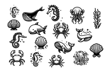 Sea Creatures icon set 