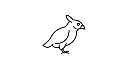 Obraz premium Elegant line art illustration of a California Quail on a white background